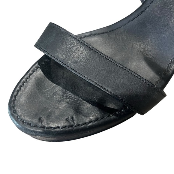 Ralph Lauren Collection Heels Size 10 Black Leather Strappy 4” Stiletto Open Toe - Picture 7 of 12